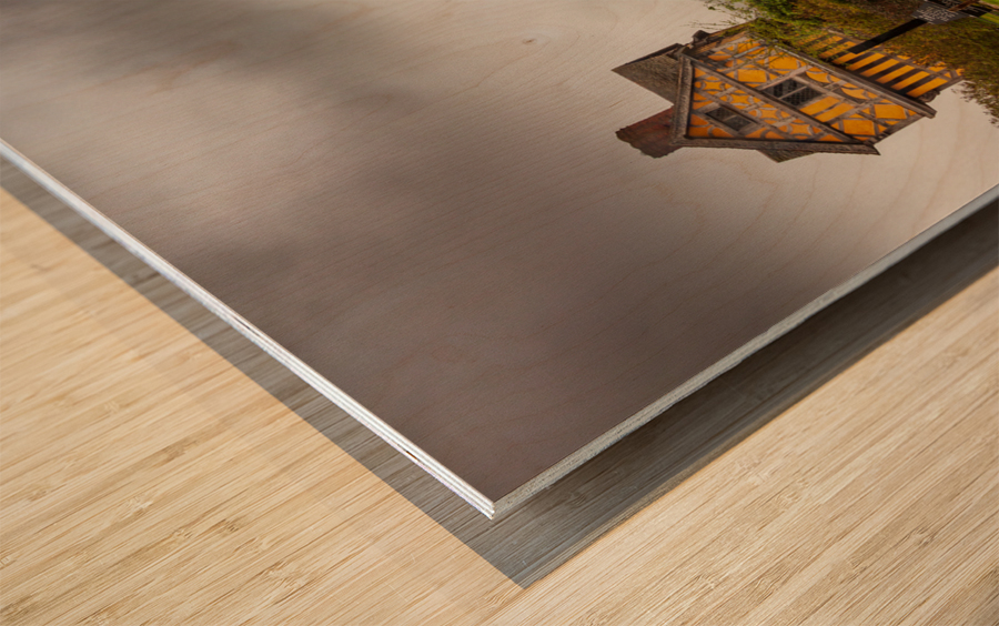 Graveyard by Stokesay castle in Shropshire Wood print