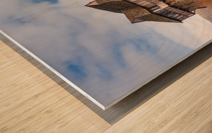 Stokesay Castle in Shropshire surrounded by hedge Wood print