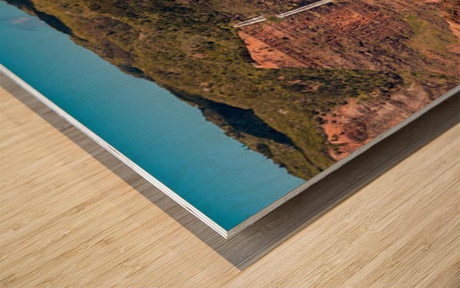 Panorama of the Waimea Canyon from the Waipoo Falls overlook on  Wood print