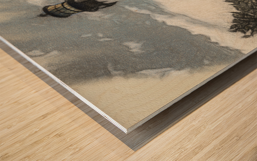 Cape Florida lighthouse in colorized charcoal Wood print