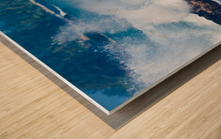 Powerful waves break at Lumahai Beach Kauai Wood print