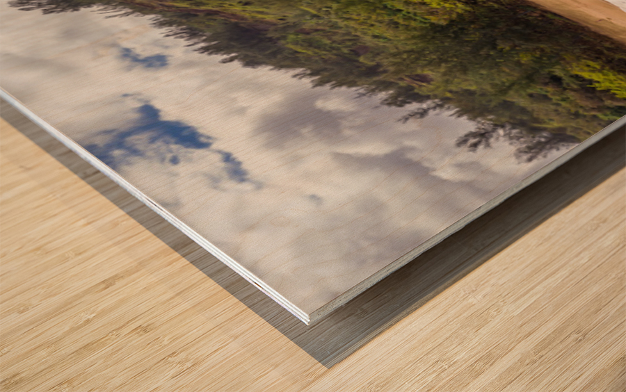 Aerial drone panorama of Lumahai Beach  Wood print