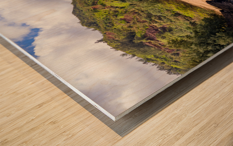 Aerial drone shot of Lumahai Beach  Wood print