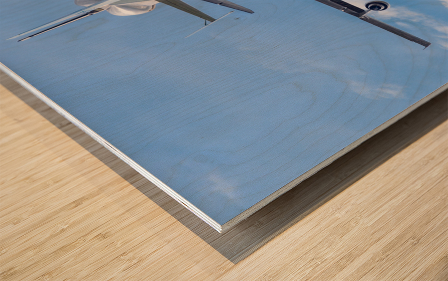 Space Shuttle Discovery flies over Washington DC Wood print