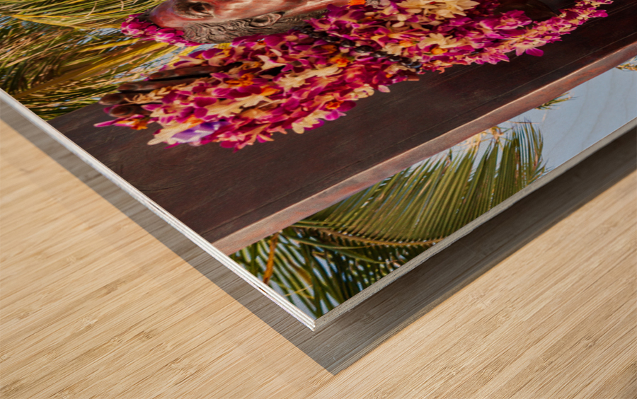 Duke Kahanamoku statue in Waikiki Impression sur bois