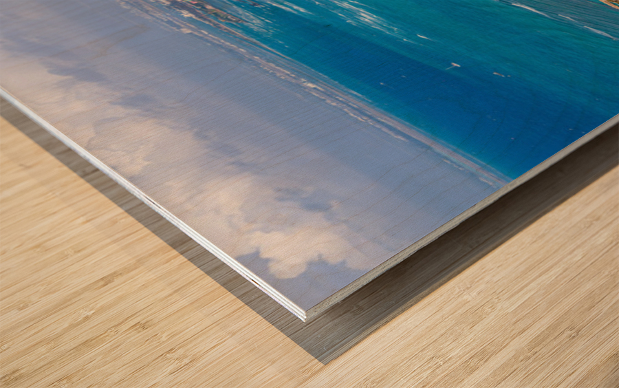 Panorama of sea front at Waikiki Wood print