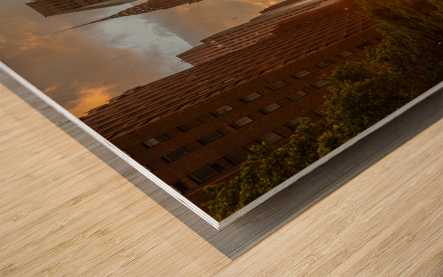 Manhattanhenge along 42nd street in NYC Wood print