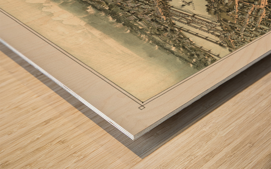 Restored street plan of Pittsburgh PA Wood print