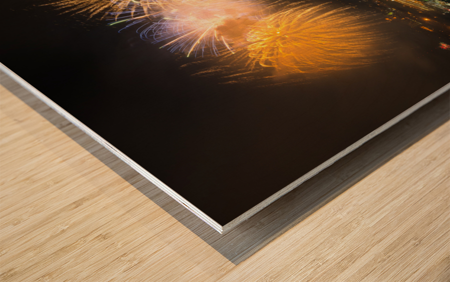 Fireworks over Pittsburgh for Independence Day Wood print