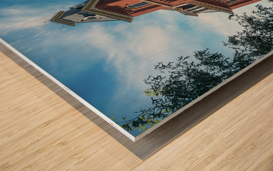 Side of Woodburn Hall at WVU Impression sur bois