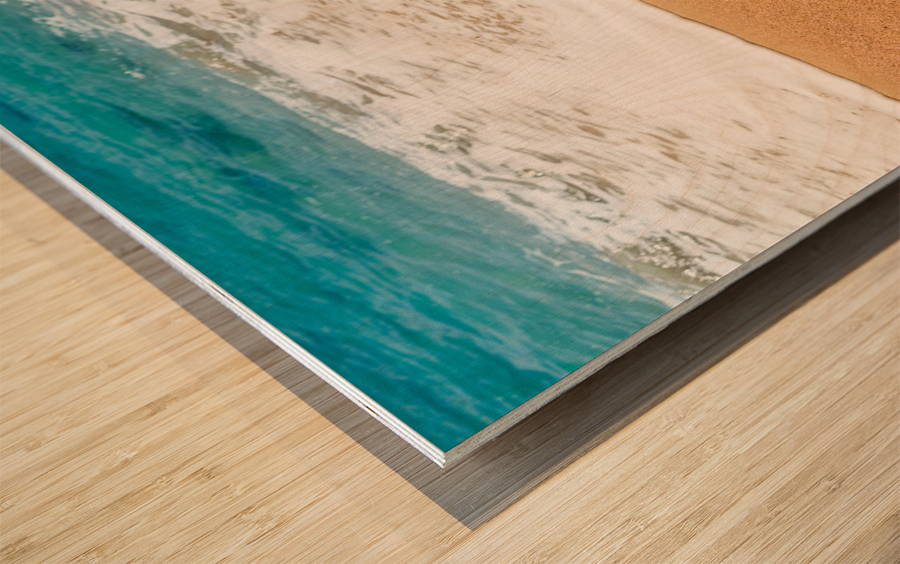 Kauai written in sandy beach Wood print