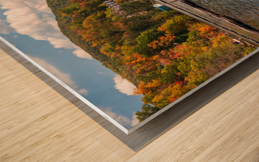 Marina and fall colors on Cheat Lake Morgantown Wood print