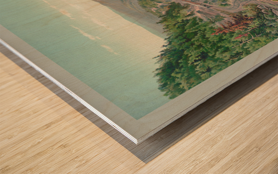 Restored painting of Buckhorn Wall and Cheat River Wood print