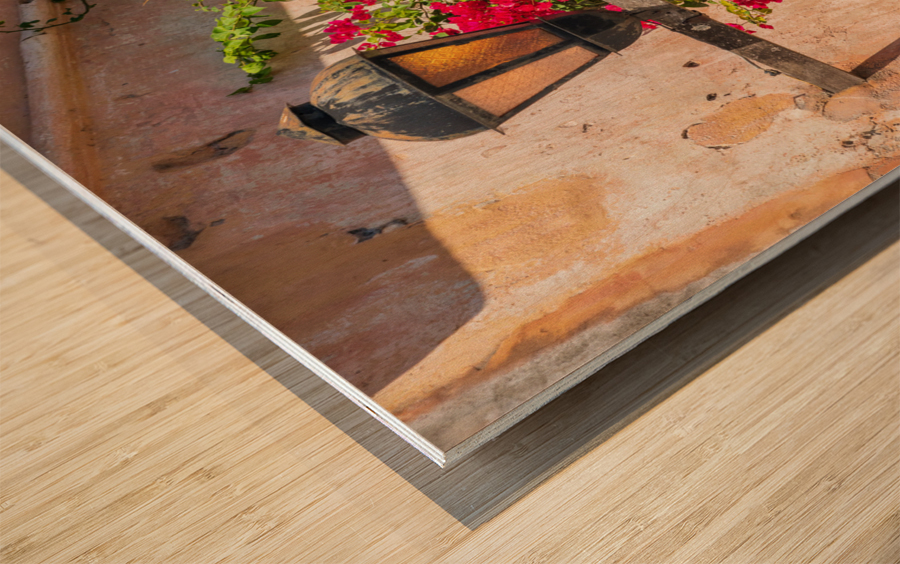 Street lamp in Unesco historical town of Colonia del Sacramento Wood print