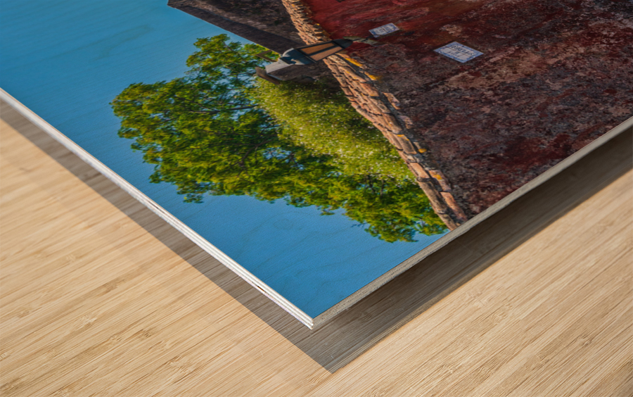 Street of Sighs in historical town of Colonia del Sacramento Wood print