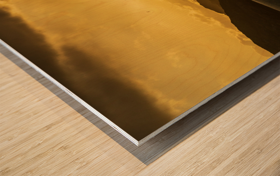 Cruise ship sailing to dawn in Beagle channel in Chile Wood print