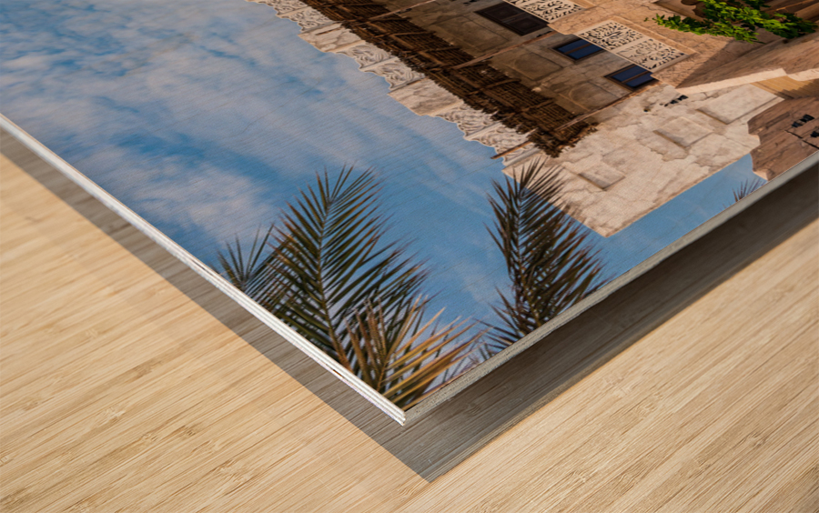 Traditional house in Al Shindagha district and museum in Dubai Wood print