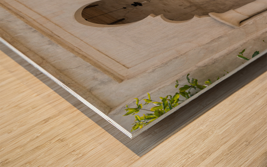 Ornate doorway to palace in Al Shindagha district and museum in  Wood print