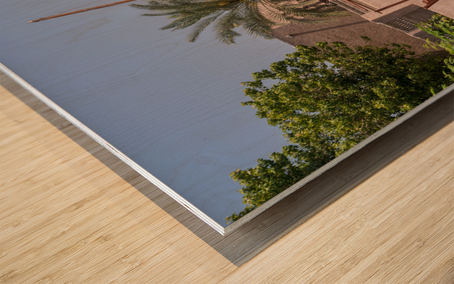 Dhow in Al Shindagha district and museum in Dubai Wood print