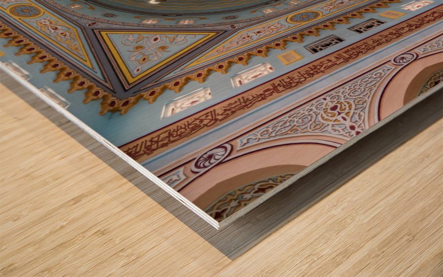 Interior of the dome in the Jumeirah Mosque open to visitors in  Wood print