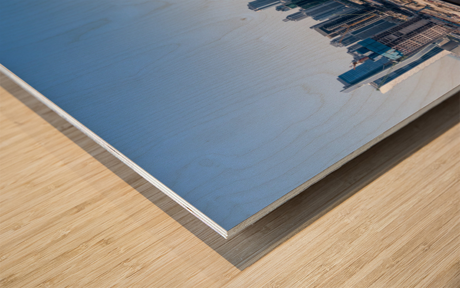 Offices and apartments of Dubai Business Bay with district behin Impression sur bois