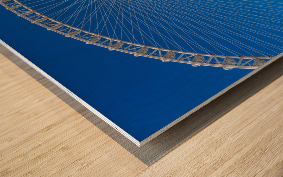 Ain Dubai observation wheel on Bluewaters Island in Dubai Wood print