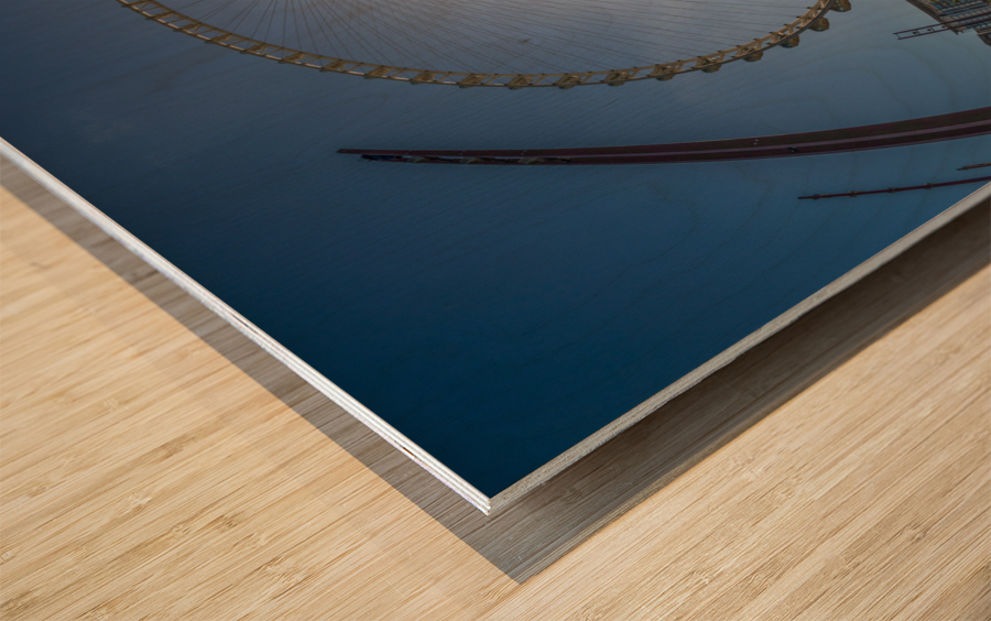 Fisheye view of Ain Dubai observation wheel on Bluewaters Island Impression sur bois