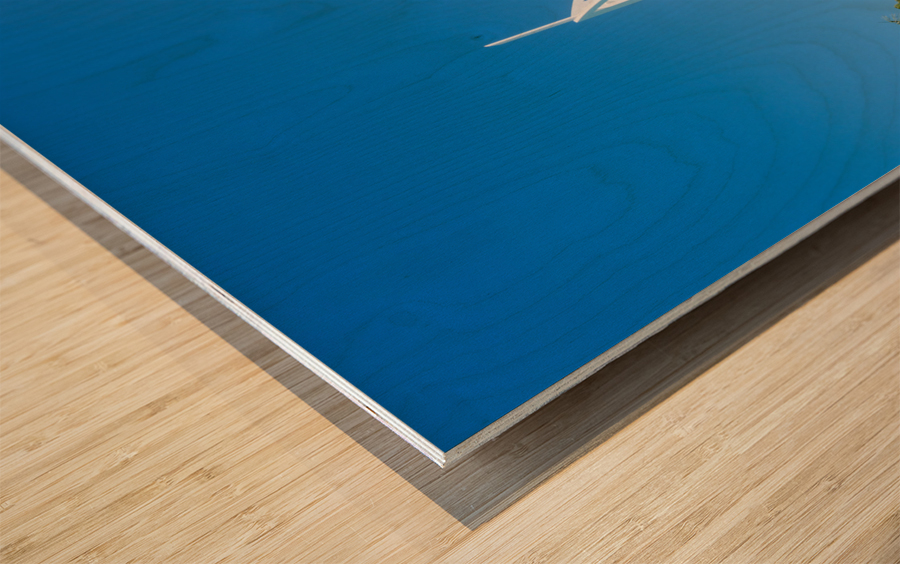 Modern buildings waterways by Souk Madinat Jumeirah in Dubai Wood print