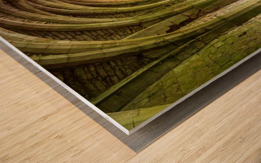 Cellarium under Fountains Abbey ruins in Yorkshire England Wood print