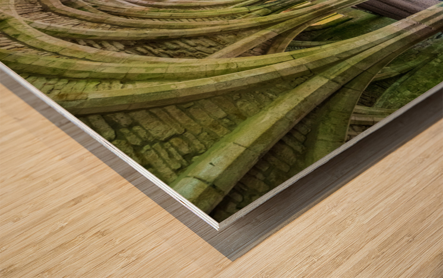 Cellarium at Fountains Abbey ruins in Yorkshire England Wood print