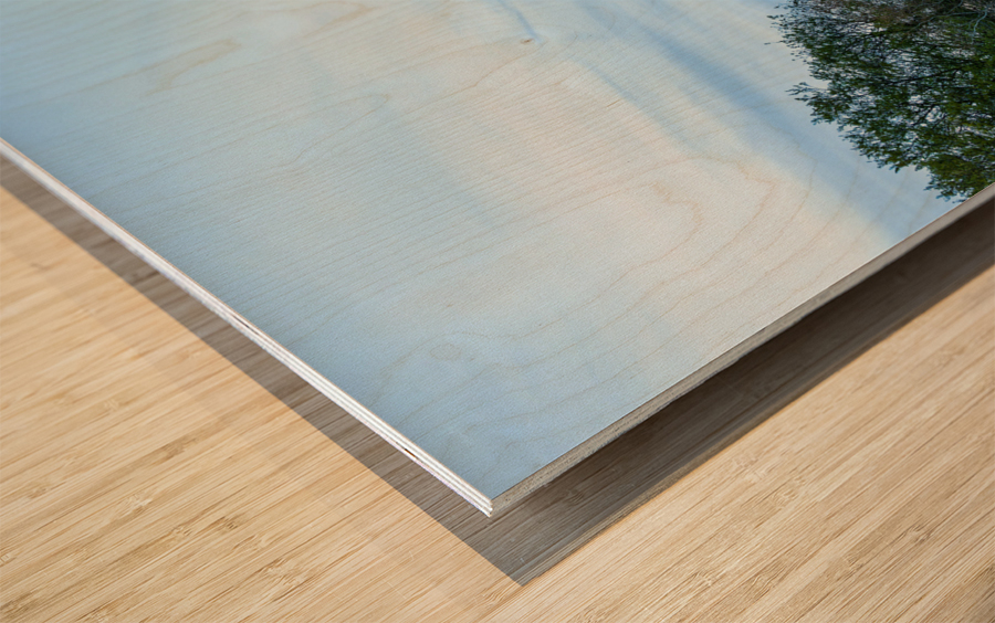 Old stone castle overlooking river in Knaresborough Wood print