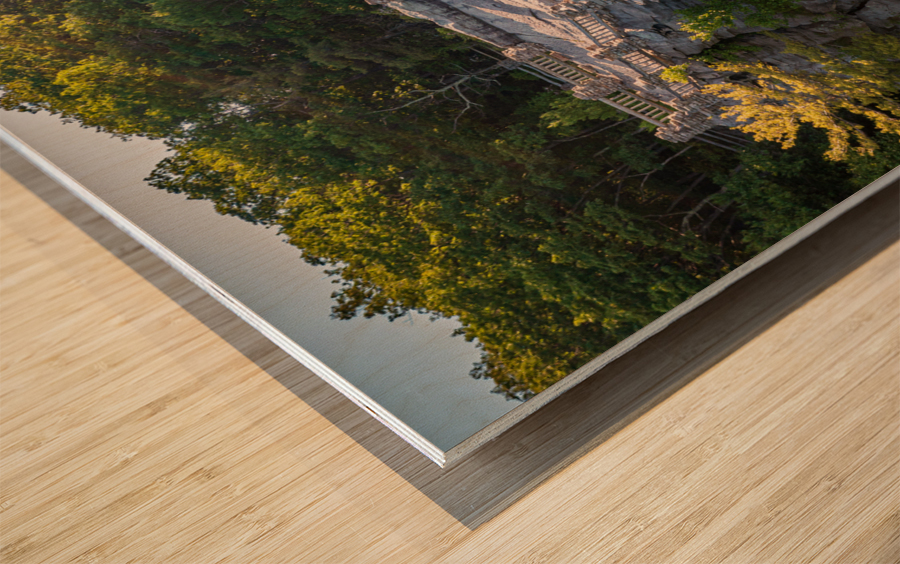 Aerial view of Coopers Rock overlook and viewpoint Wood print