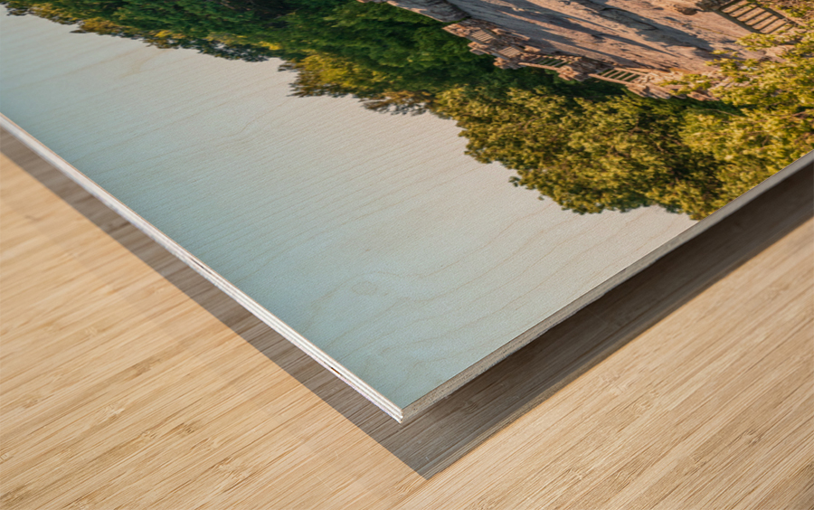 Aerial view of Coopers Rock overlook viewpoint Wood print