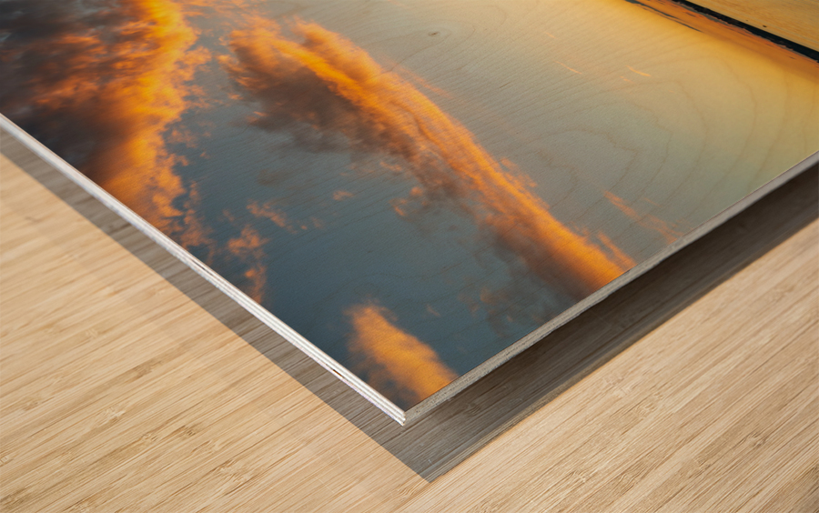 Ferris wheel at National Harbor at sunset Wood print