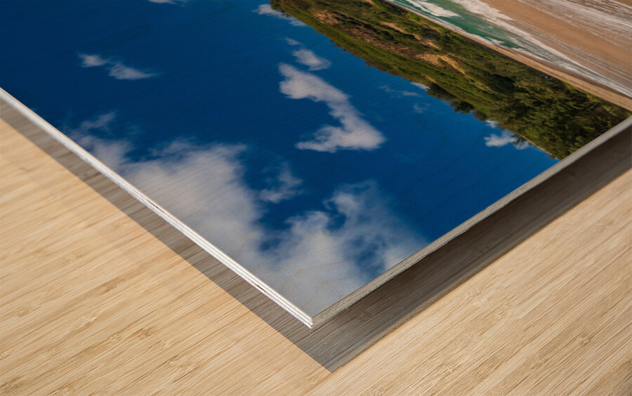 View along Kahili or Rock Quarry beach on north coast Kauai Wood print