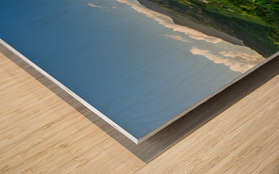 Panoramic view over the Hanalei national wildlife refuge Kauai Wood print