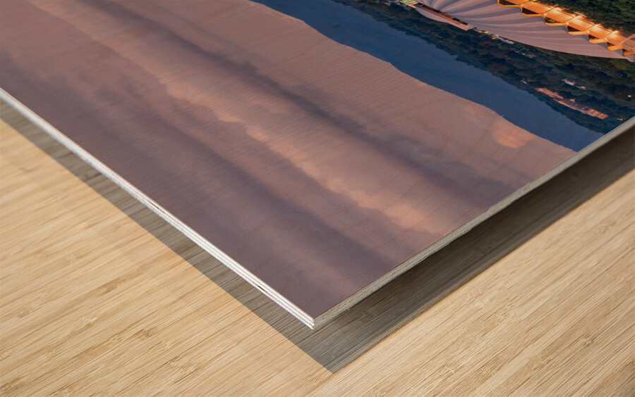 Dusk over Evansdale in Morgantown West Virginia Wood print