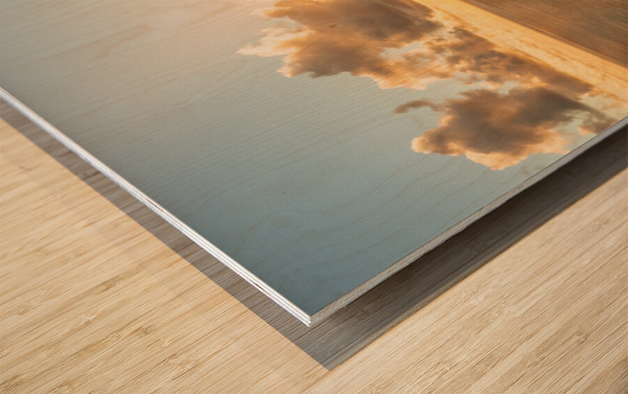 Aerial panorama of Lumahai Beach on the north shore of Kauai Wood print