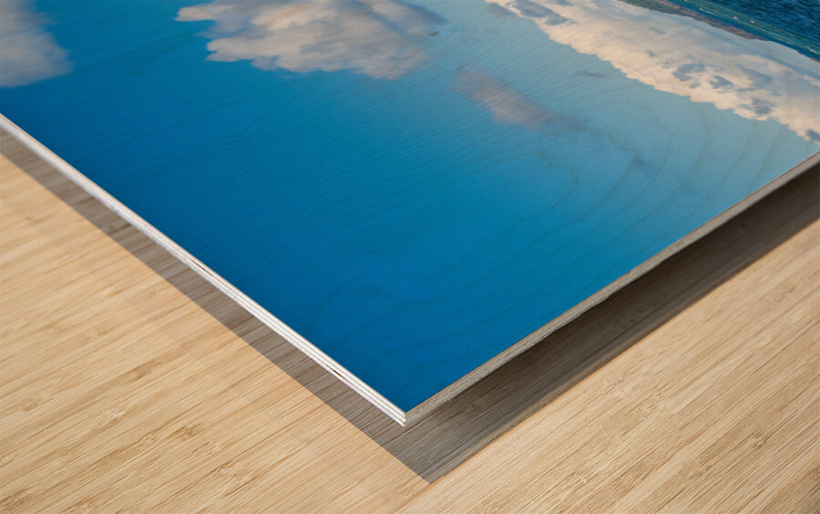 Panoramic view of Princeville coastline on Kauai Impression sur bois