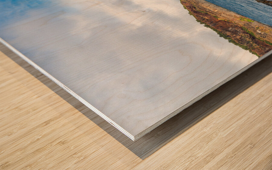 Kilauae lighthouse on headland seen from Mokolea Point Wood print