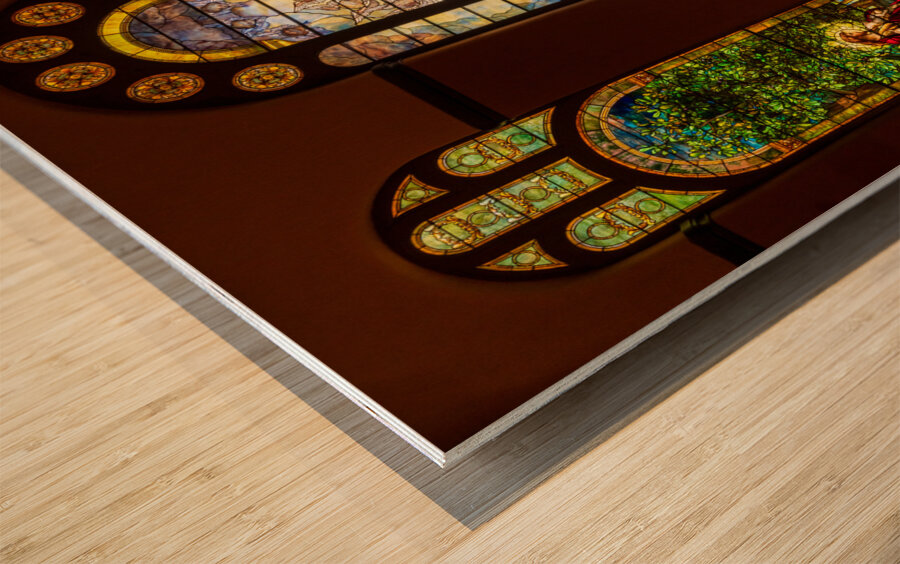 Three beautiful Tiffany stained glass windows from 1896 Impression sur bois