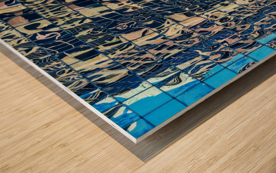 Complex reflections of a modern skyscraper in St Louis  Wood print