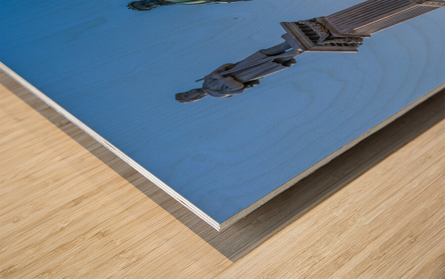 Facade and clock tower of Winneshiek County Courthouse Decorah Wood print