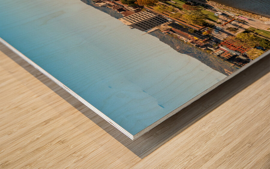 Viking Mississippi docked La Crosse Wisconsin on the Mississippi River Wood print