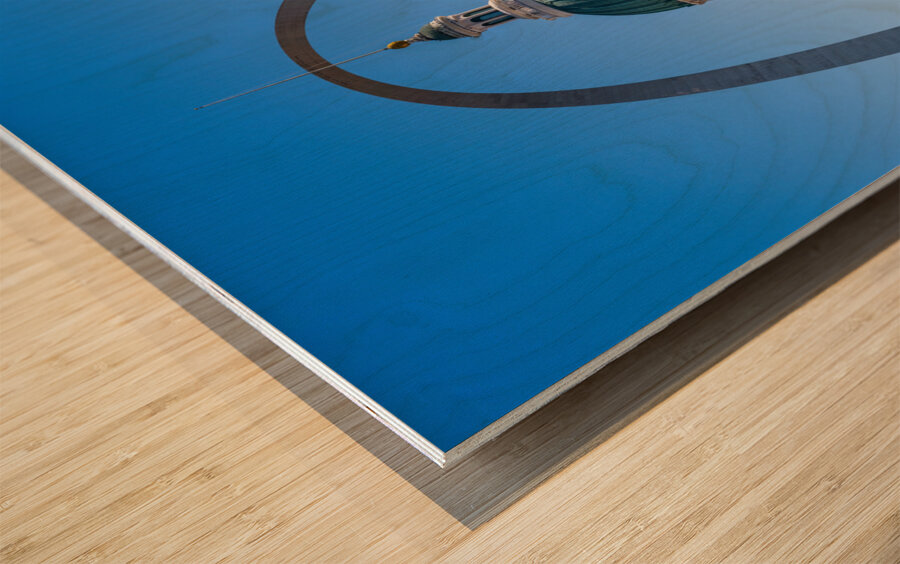 Dome of Old Courthouse in St Louis Missouri with statue in fount Wood print