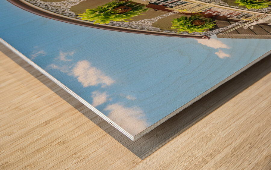 Traditional wrought iron balcony on Royal Street New Orleans hou Wood print