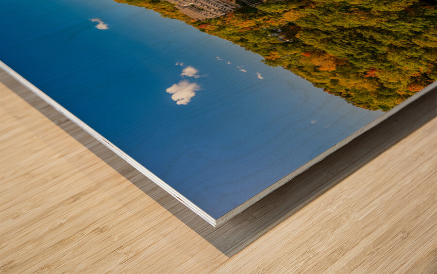 Falls colors surround townhouse development by Cheat Lake in Mor Wood print