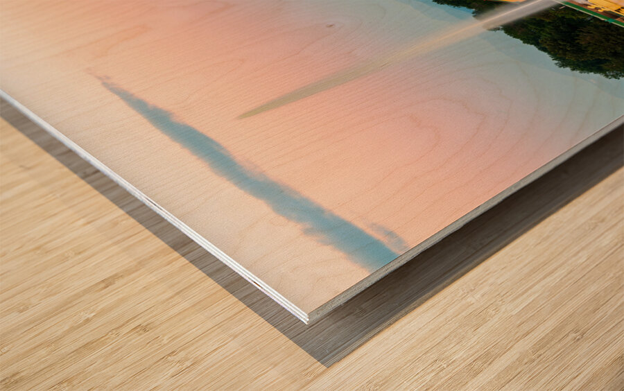 City Park in Denver with boathouse Ferril Lake Wood print