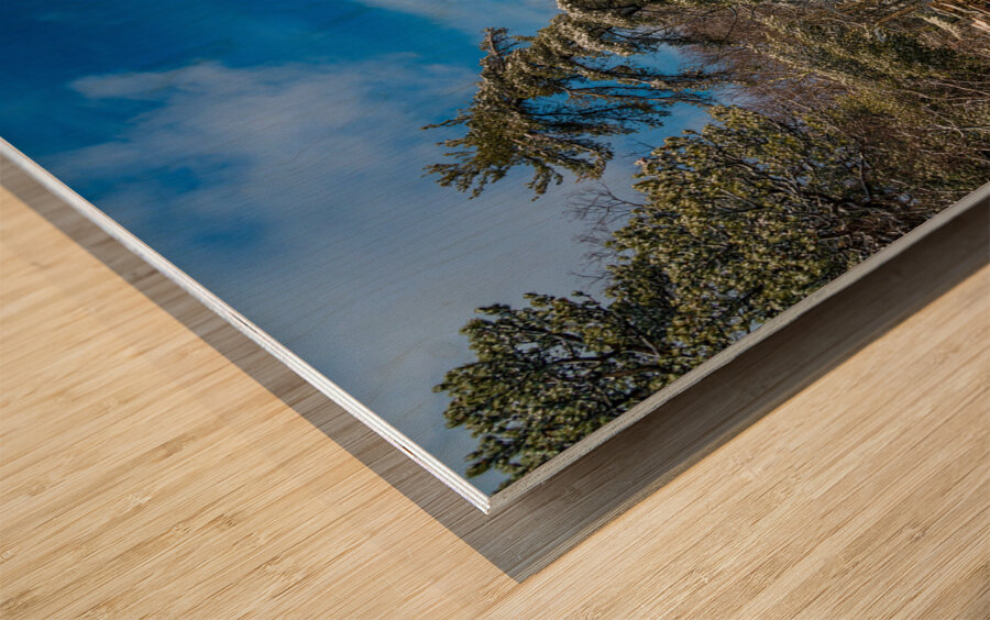 Coopers Rock overlook covered in winter snow near Morgantown Wood print