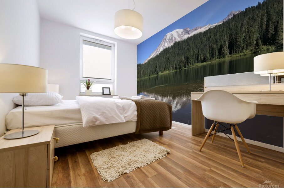Reflections Mount Rainier Mural print